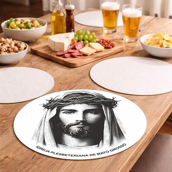 Sousplat Redondo Jesus (descartável - Papel Fotográfico)