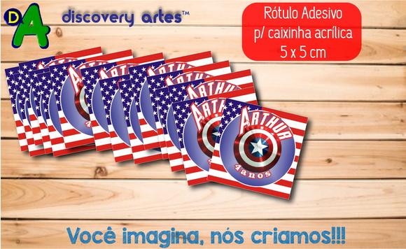 Rótulo Adesivo Caixinha Capitão America