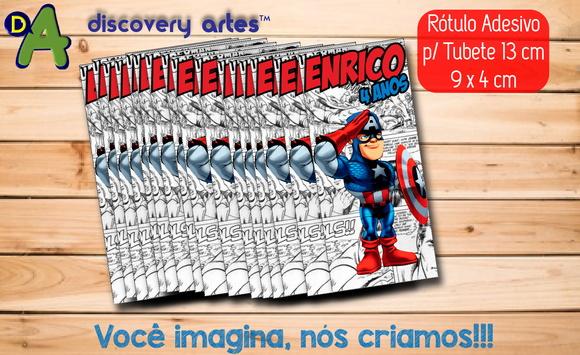 Rótulo Adesivo Tubete Capitão America