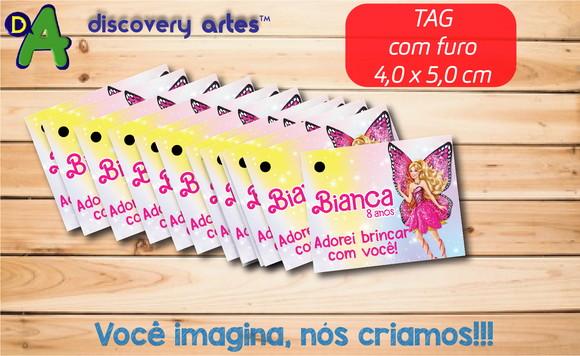 Tag Agradecimento Barbie Butterfly