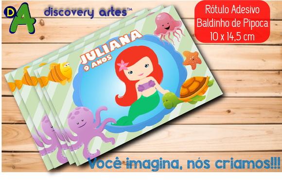 Rótulo Adesivo Baldinho Ariel Cute