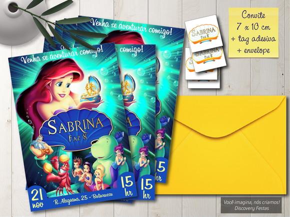 Convite Princesa Ariel a Pequena Sereia