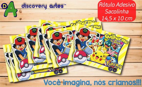 Rótulo Adesivo Sacola Pokemon
