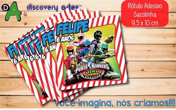 Rótulo Adesivo Sacola Power Rangers