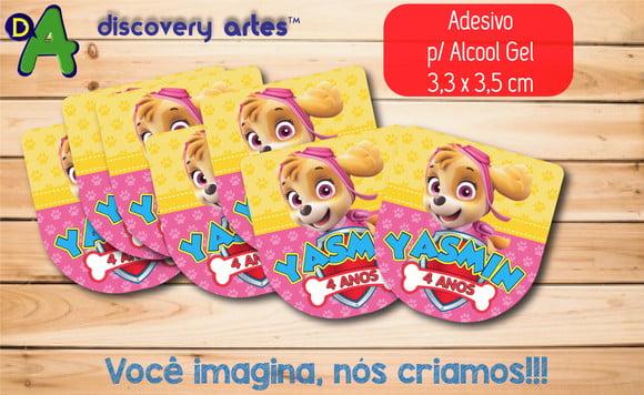 Rótulo Adesivo Álcool Gel Patrulha Canina
