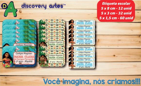 Etiqueta Escolar Moana (104 Etiquetas)