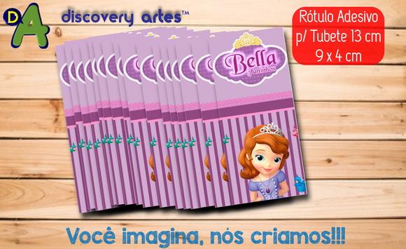 Rótulo Adesivo Tubete Princesa Sofia