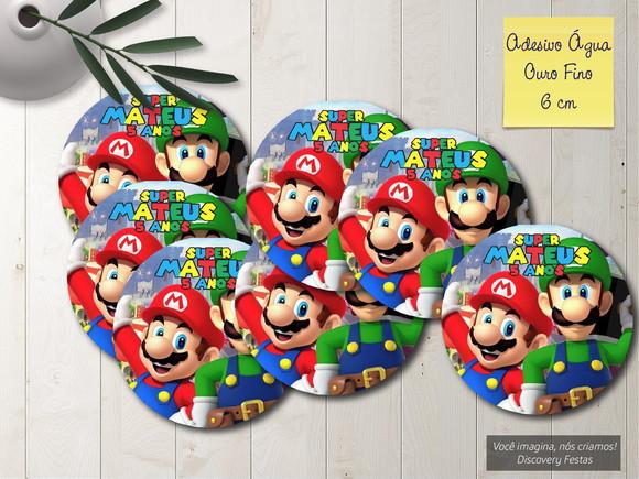 Rótulo Adesivo Àgua Ouro Fino Super Mario Bros