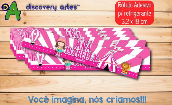 Rótulo Adesivo Refrigerante Circo Rosa