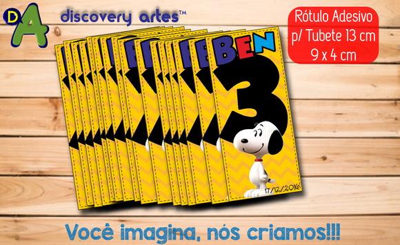 Rótulo Adesivo Tubete Snoopy