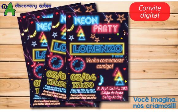 Convite Digital Neon 15 Anos
