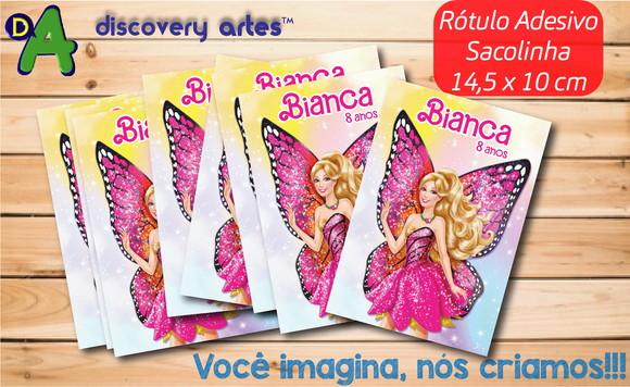 Rótulo Adesivo Sacolinha Barbie Butterfly