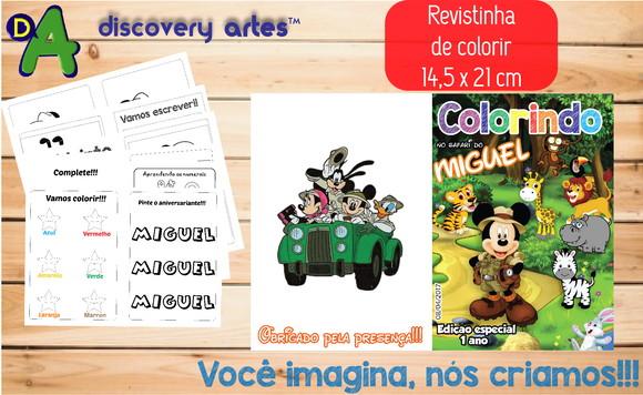 Revista de Colorir Mickey Safari