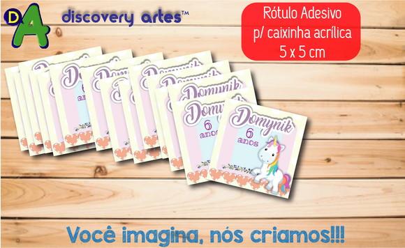 Rótulo Adesivo Caixinha Unicornio