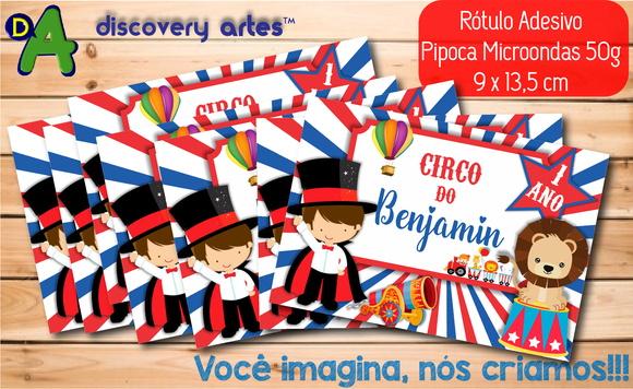 Rótulo Adesivo Pipoca de Microondas Circo