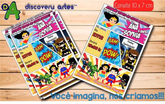 Convite Gibi Super Heroinas