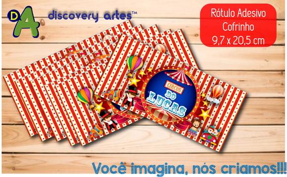 Rotulo Adesivo Cofrinho Circo