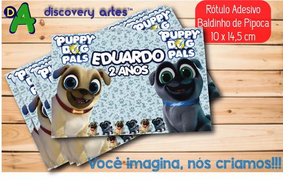 Rótulo Adesivo Baldinho de Pipoca Puppy Dog