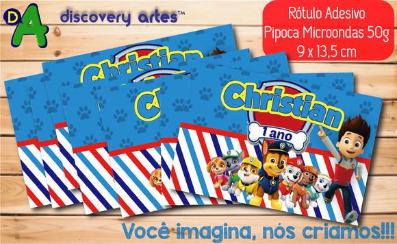 Rótulo Adesivo Pipoca de Microondas Patrulha Canina