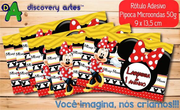 Rótulo Adesivo Pipoca de Microondas Minnie