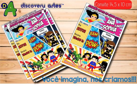 Convite Gibi Super Heroinas