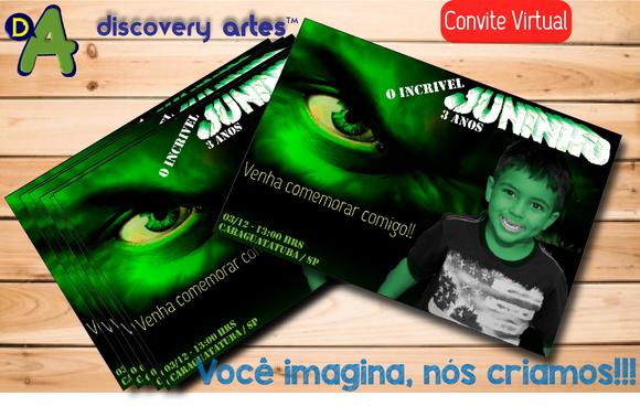 Convite Digital Hulk com Foto