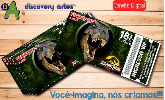 Convite Ingresso Digital Jurassic Park
