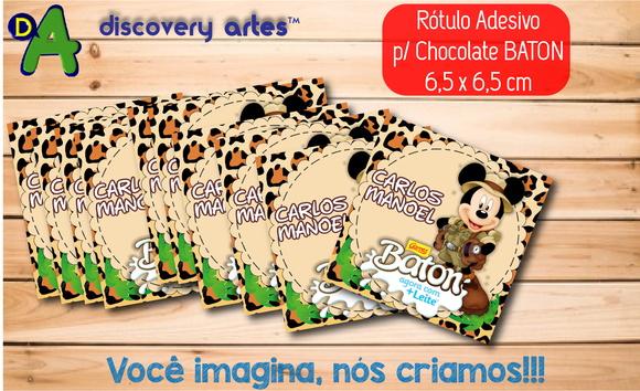 Rótulo Adesivo Chocolate Baton Mickey Safari