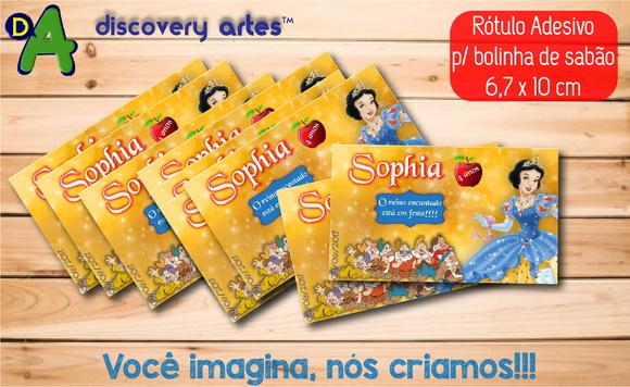 Rótulo Adesivo Bolinha de Sabão Branca de Neve