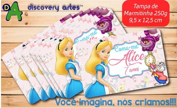 Tampa de Marmitinha Alice no País das Maravilhas