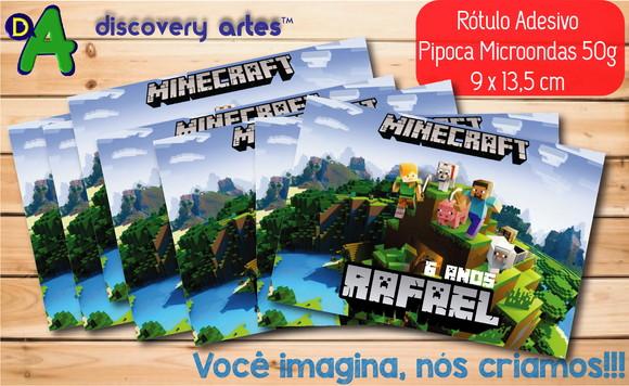 Rótulo Adesivo Pipoca de Microondas Minecraft