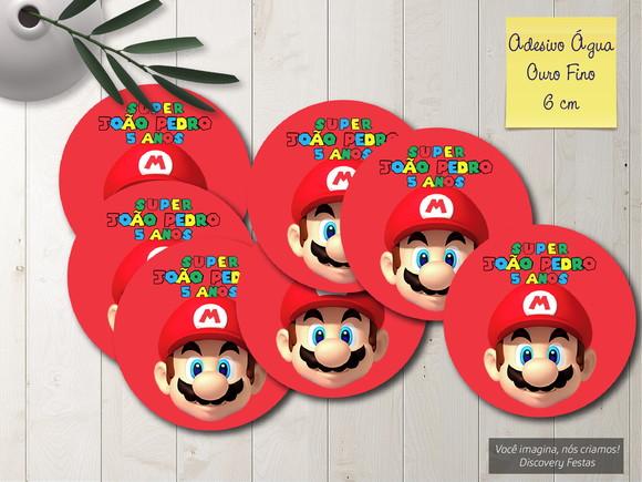 Rótulo Adesivo Àgua Ouro Fino Super Mario Bros