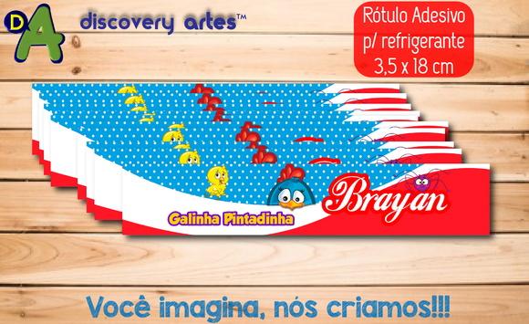 Rótulo Adesivo Refrigerante Galinha Pintadinha