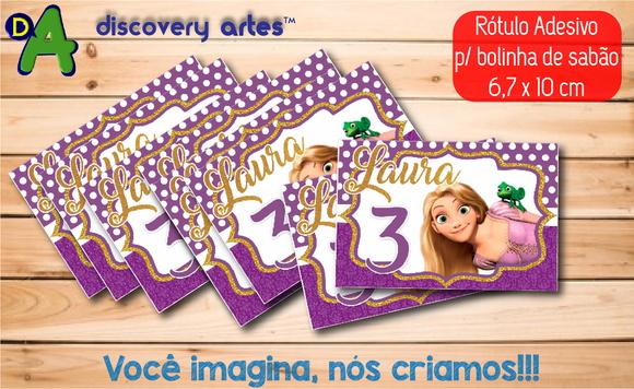 Rótulo Adesivo Bolinha de Sabão Rapunzel