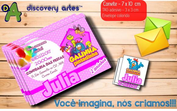 Convite Galinha Pintadinha Rosa