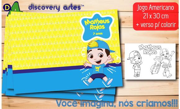 Jogo Americano Infantil Luccas Neto (descartável - Tam. A4 )