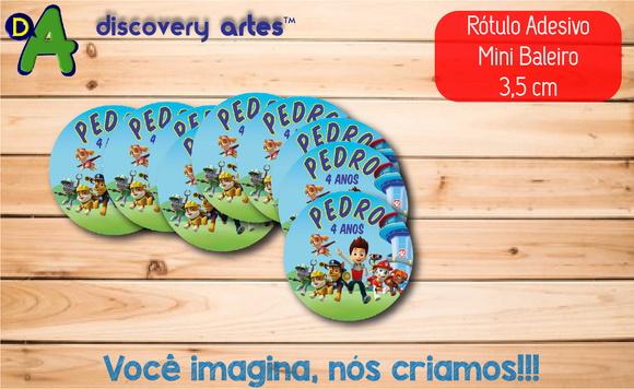 Rótulo Adesivo Mini Baleiro Patrulha Canina