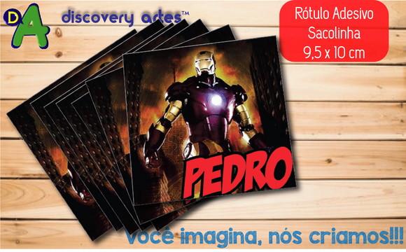 Rótulo Adesivo Sacola Homem de Ferro