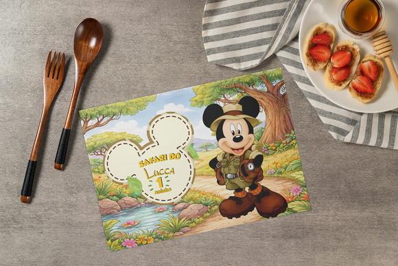 Jogo Americano Mickey Safari (descartável)