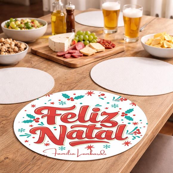 Sousplat Redondo Feliz Natal (descart. - Papel Fotográfico)