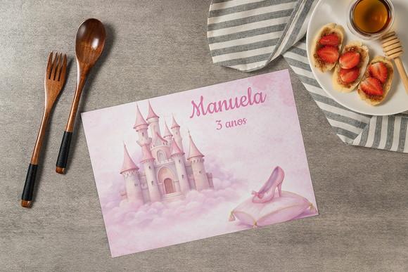 Jogo Americano Castelo Encantado Rosa (descartável)