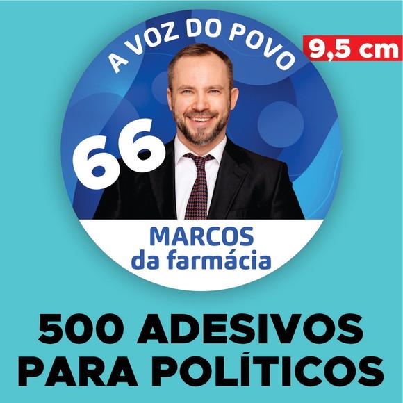 500 Adesivos para Campanha Política Personalizado (9,5 Cm)