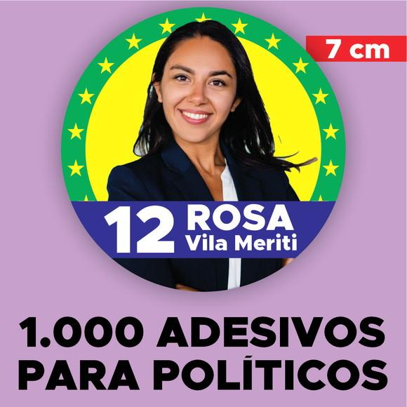 1000 Adesivos para Campanha Política Personalizado (7 Cm)