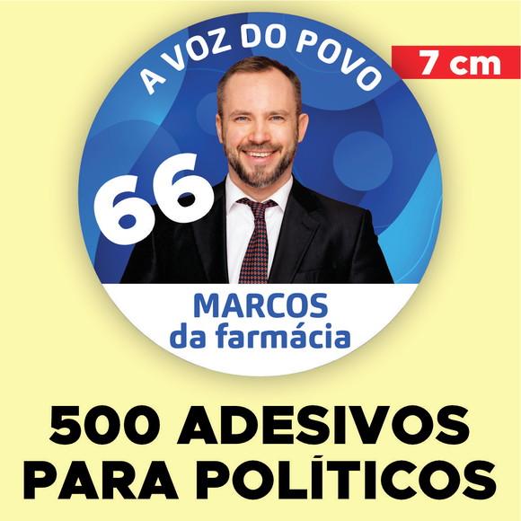 500 Adesivos para Campanha Política Personalizado (7 Cm)