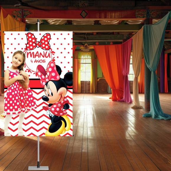 Banner Minnie Vermelha com Foto da Criança
