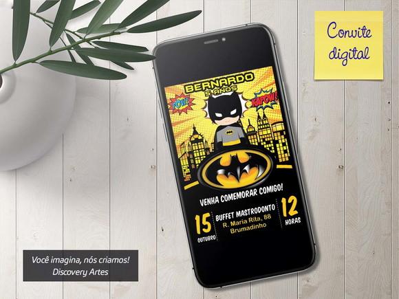 Convite Digital Batman Cute