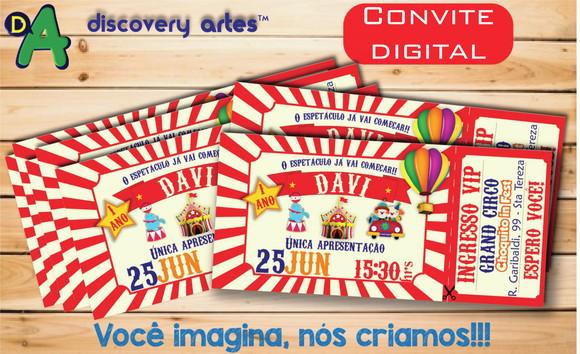 Convite Digital Circo Vermelho
