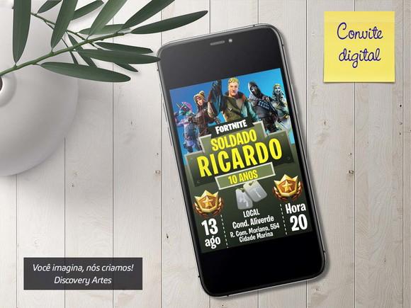 Convite Digital Fortnite