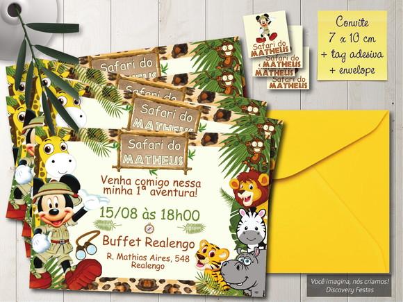 Convite Mickey Safari