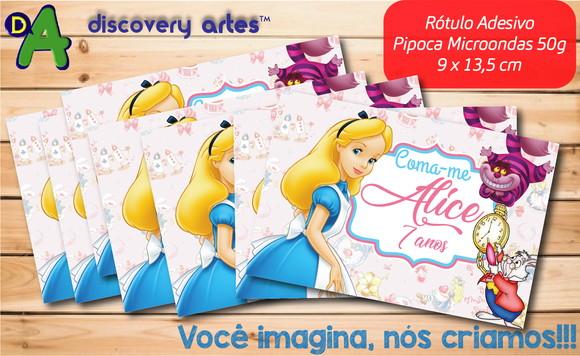 Rótulo Adesivo Pipoca de Microondas Alice no País